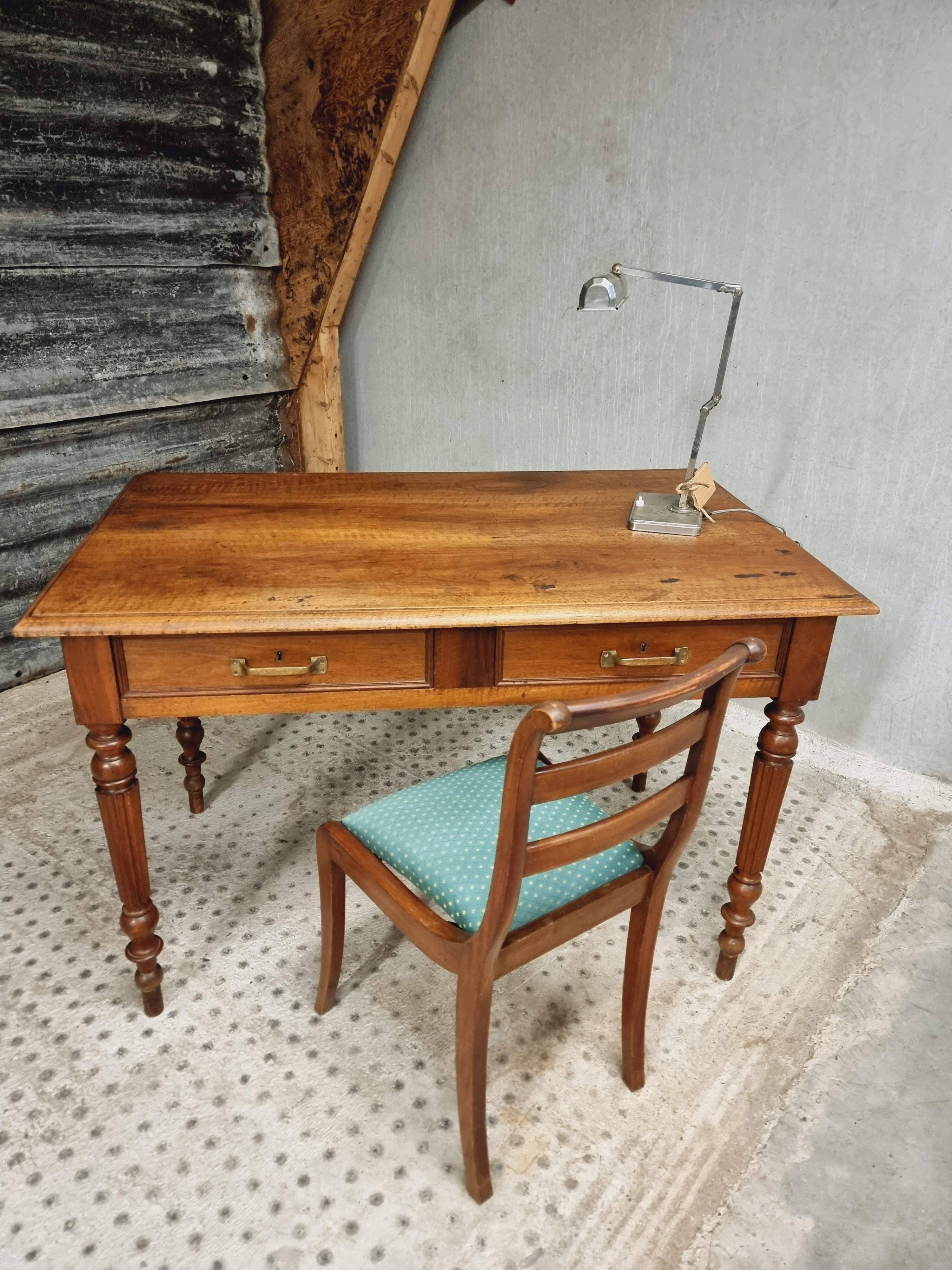 Antique table desk table dining table walnut 72x120 cm