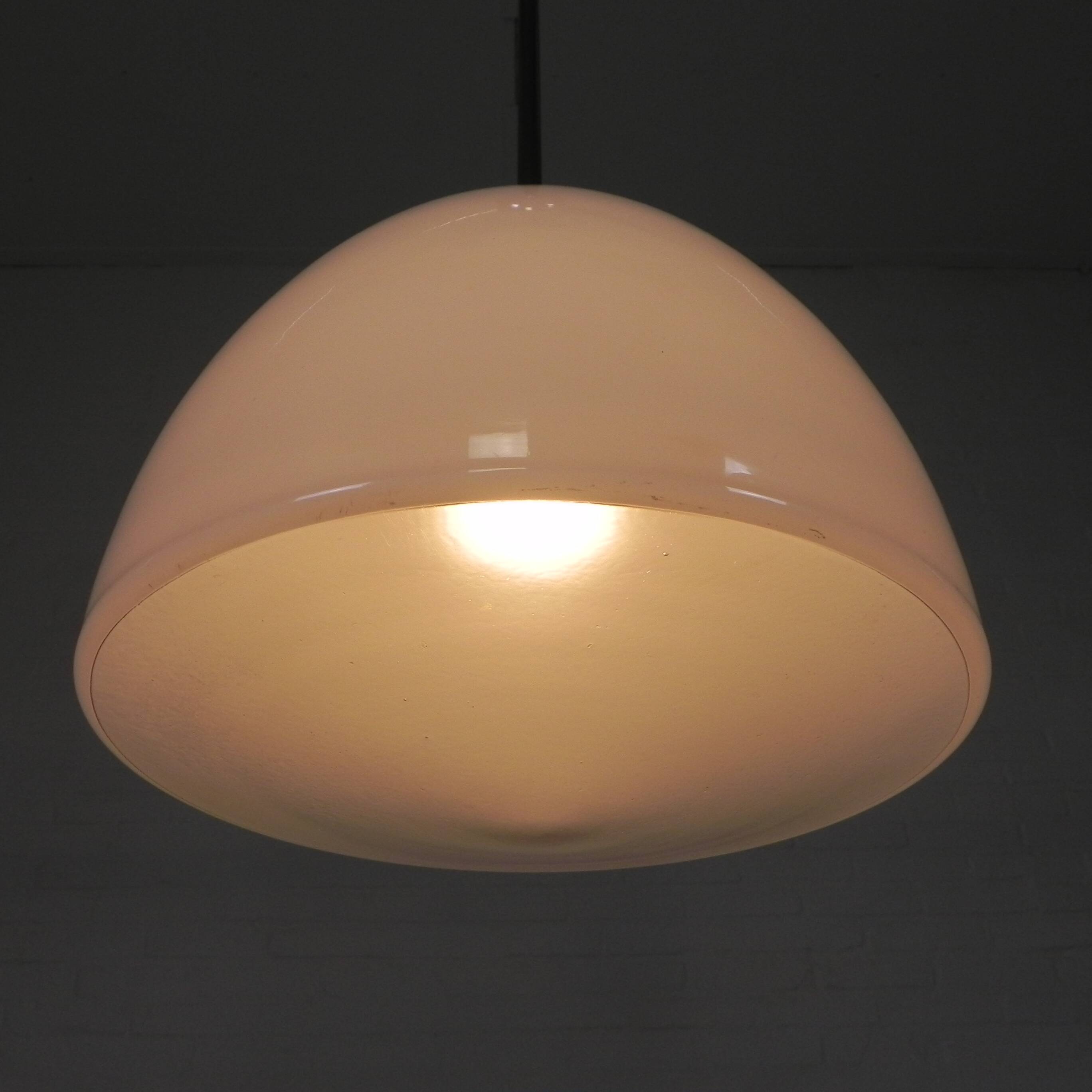 Old school lamp with large glass ball in opal glass, 1930s