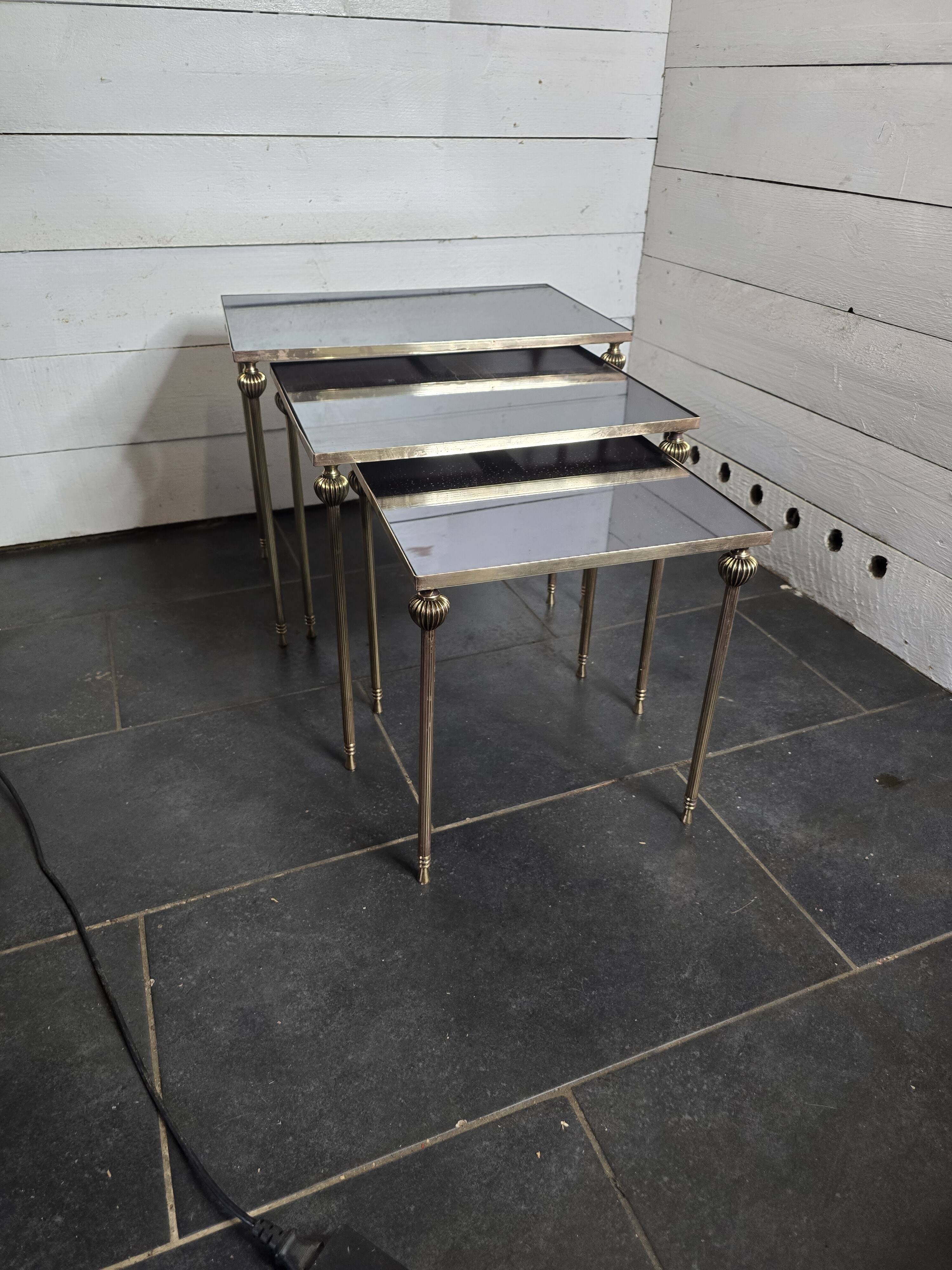 Vintage brass nesting table from the 60s