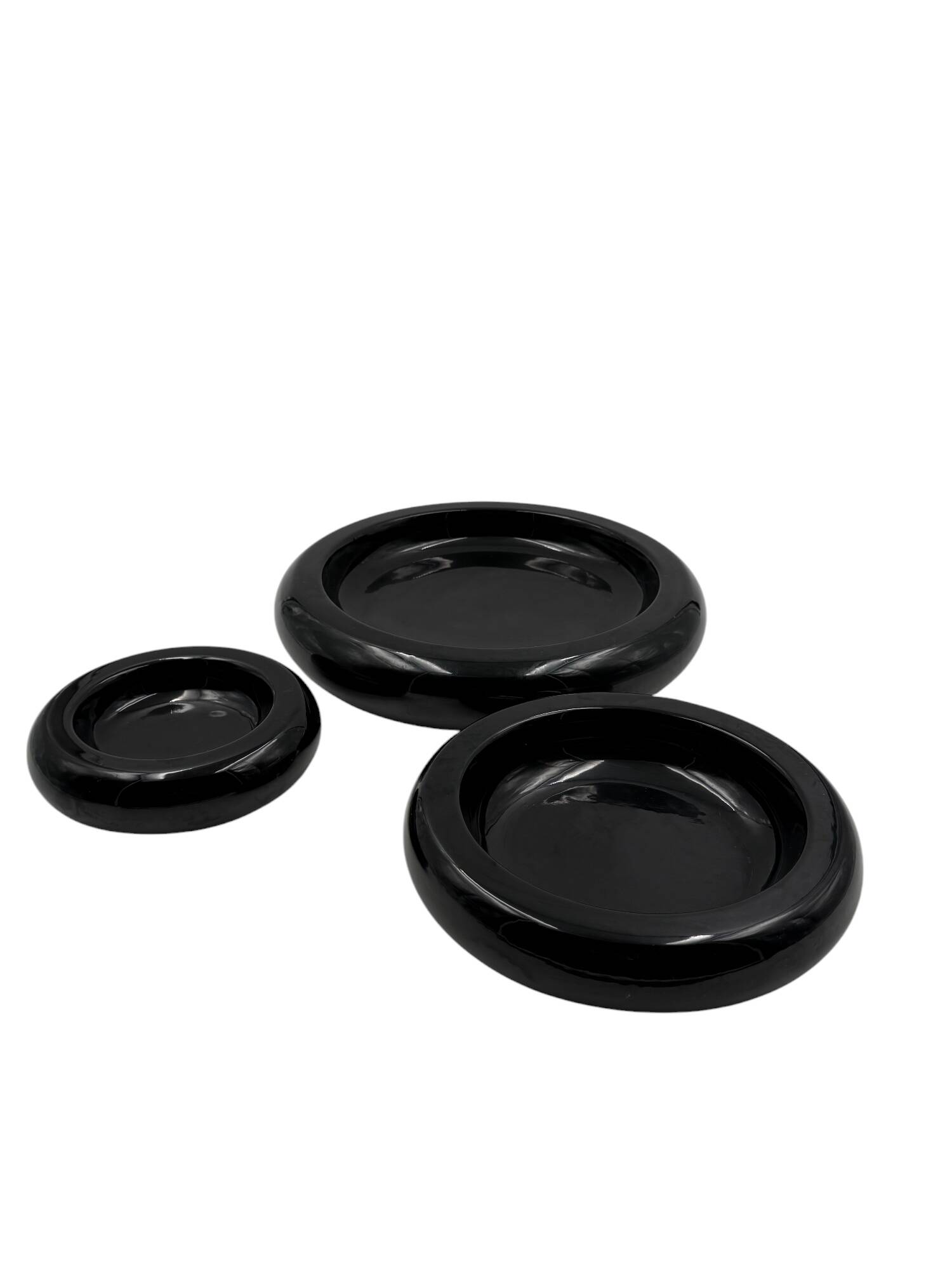 Space age stacked ceramic ashtrays / vide poche / centerpiece, Italy 1970s