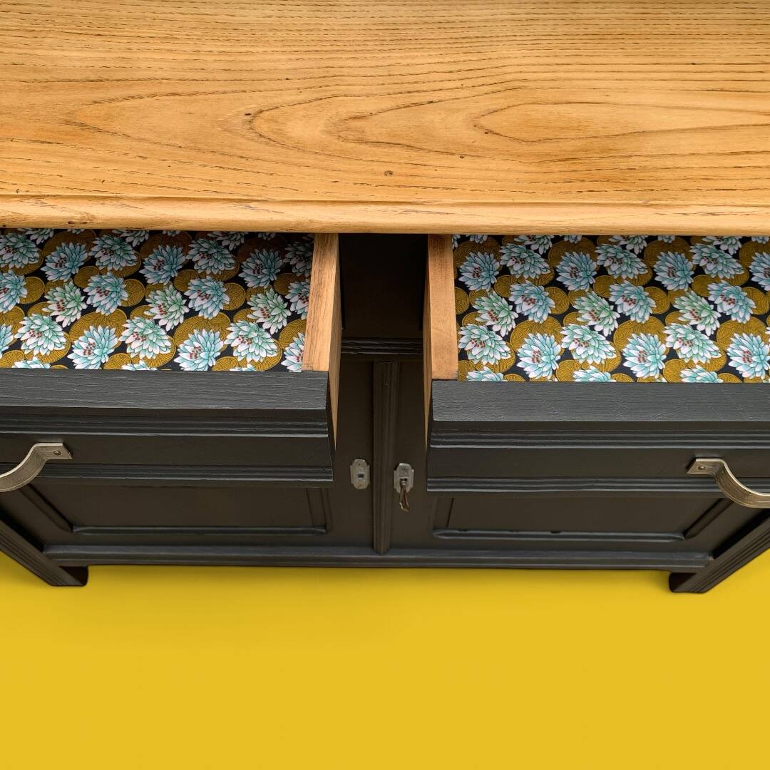 Parisian art deco buffet in solid walnut 1930