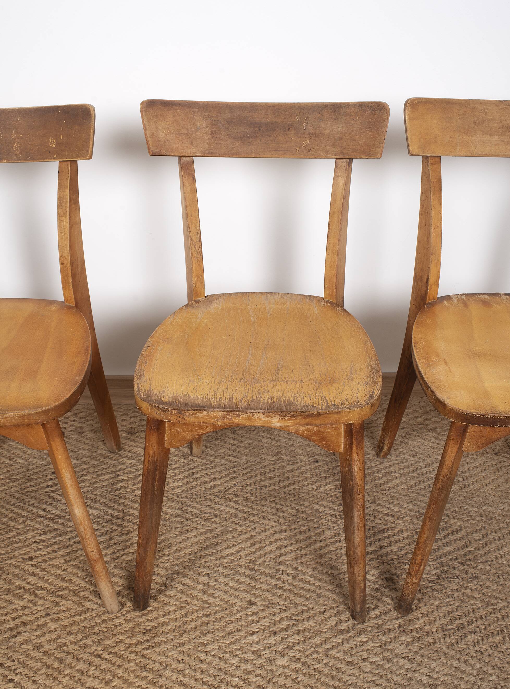 Ensemble de 4 chaises de bistrot luterma, estampillées