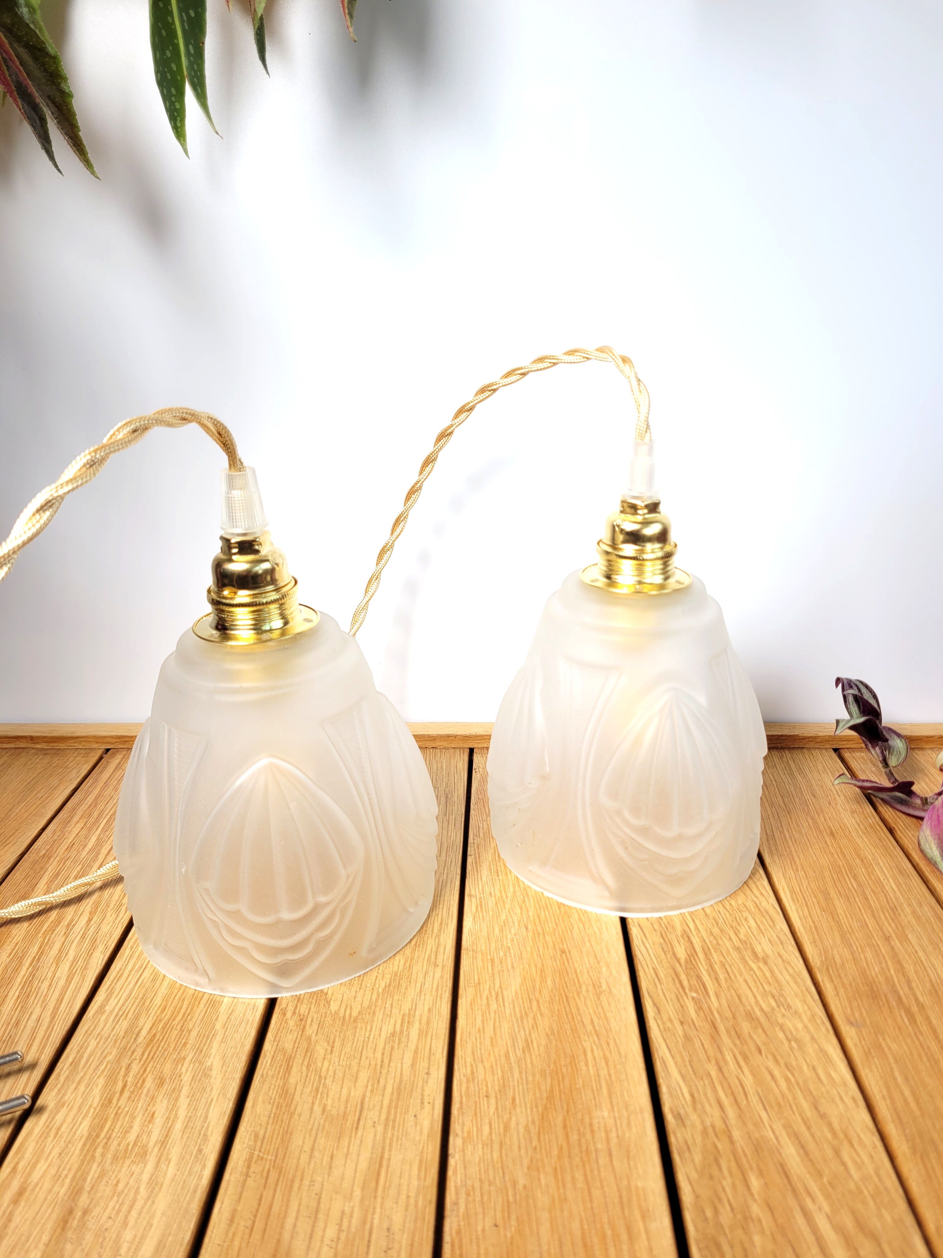 Pair of old globe walking lamps