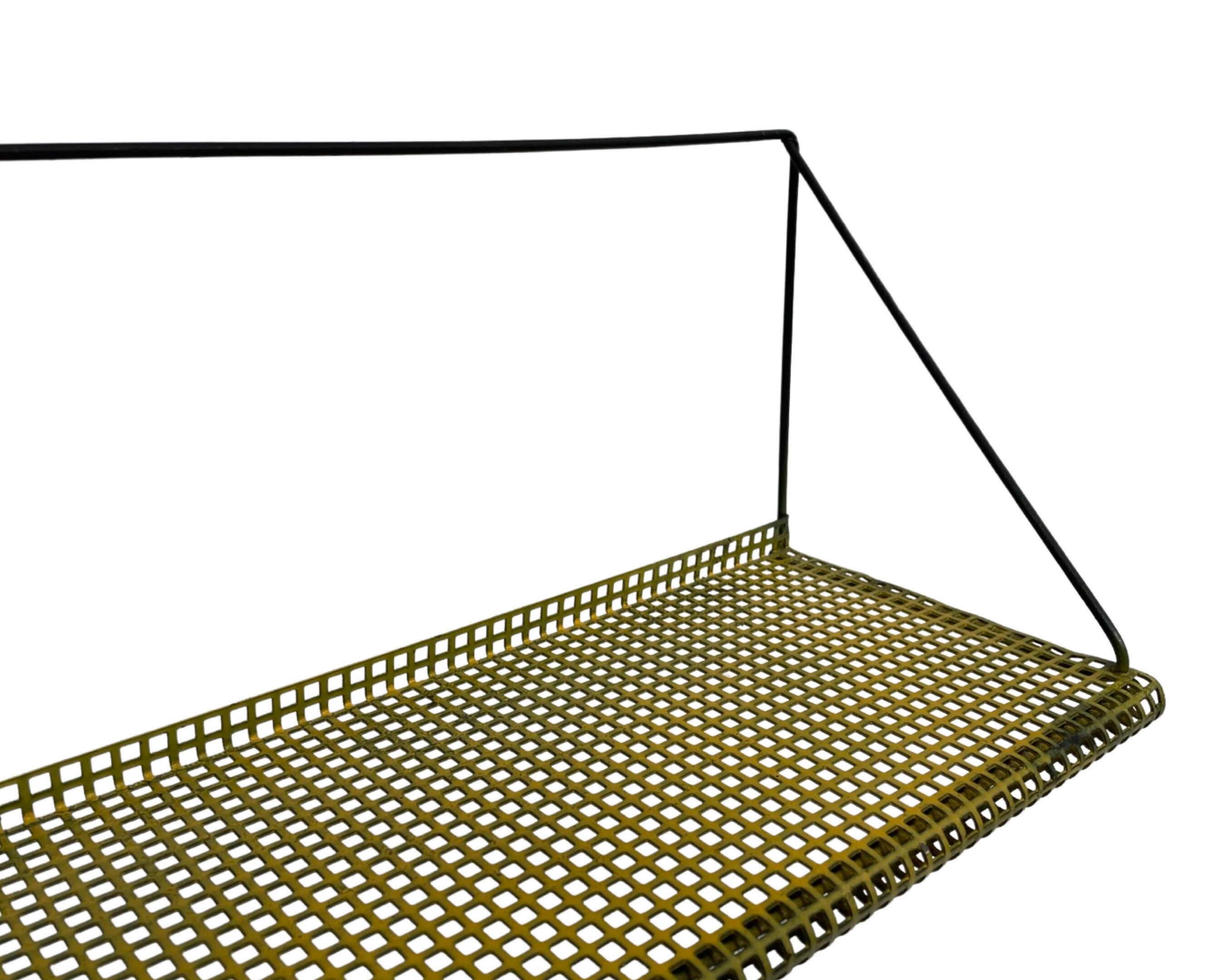 Vintage Wall shelf Pilastro perforated yellow wall unit 1960