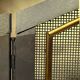 Folding fireplace screen in brushed steel and gilded brass – 1960s