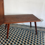 Teak coffee table with compass feet