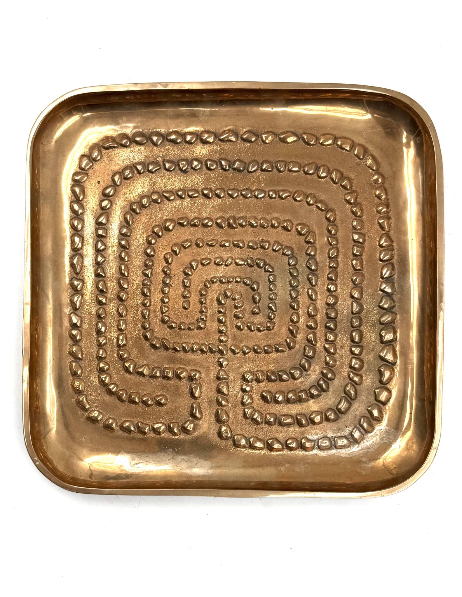 Modern solid brass tray / vide poche, Atelier Ventrella Italy 1980s