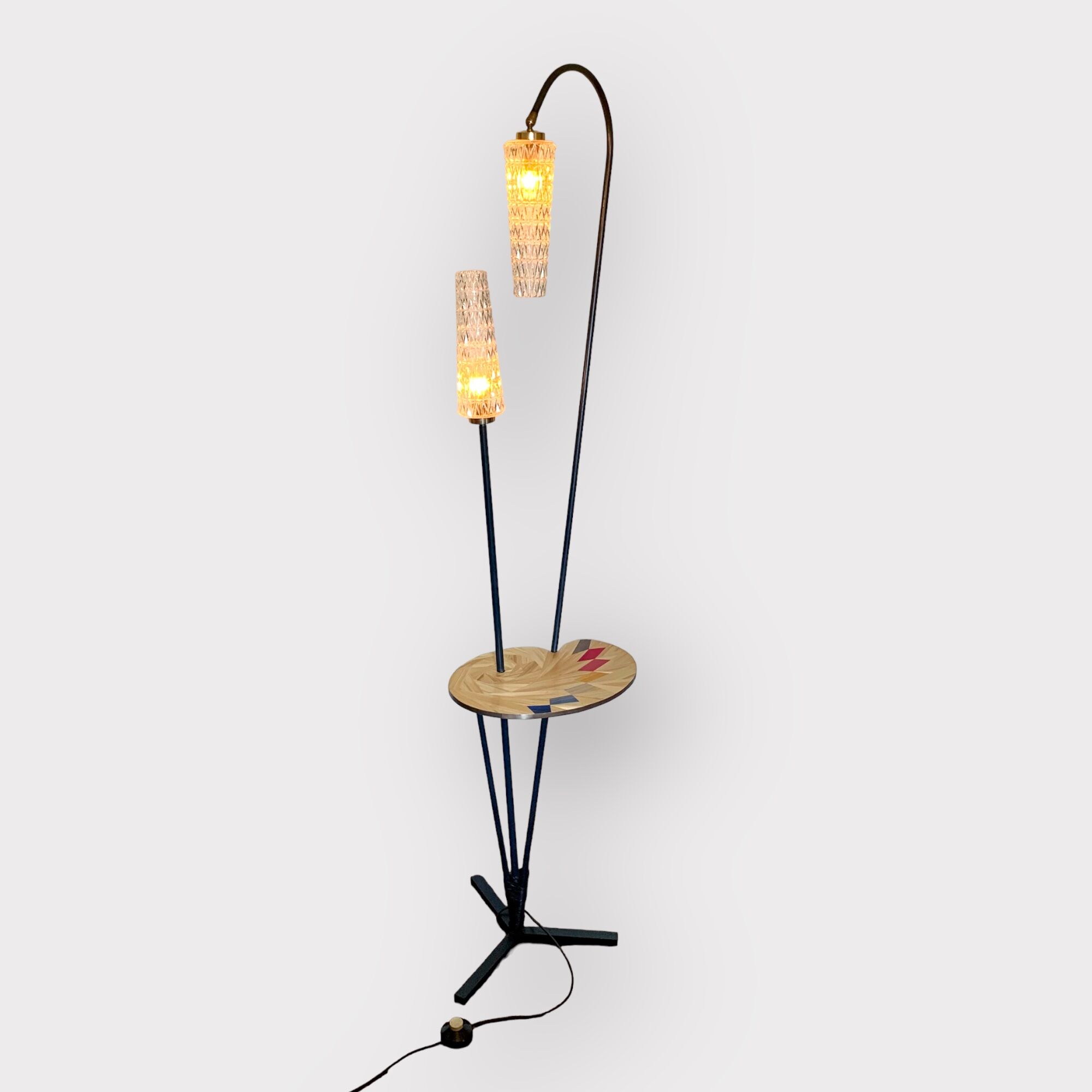 Floor lamp Arlus 50s crystal tulips