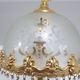 Lampe de table Peris Andreu, laiton doré, verre dépoli décoré, Espagne, années 60.