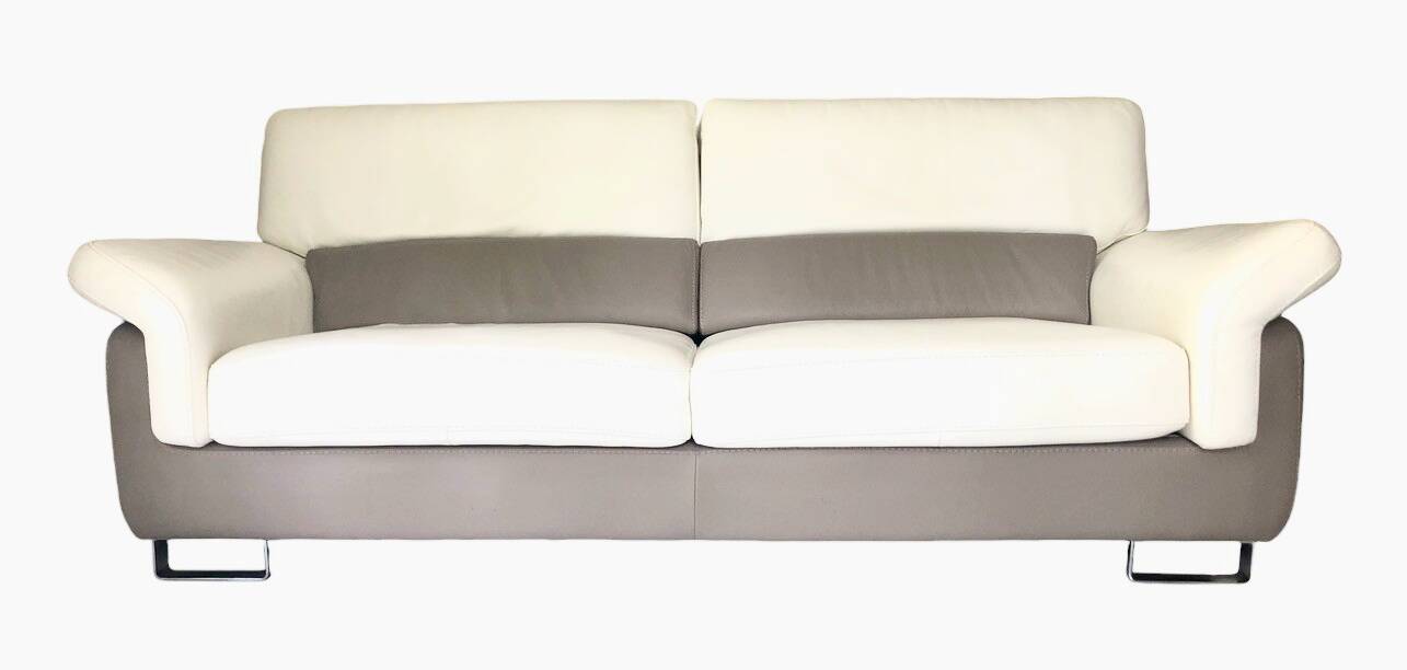 Leather 3-seater sofa