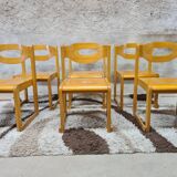 Set of 6 vintage sleigh chairs