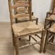 Set of 6 vintage wooden ladder-back dining chairs with woven seats