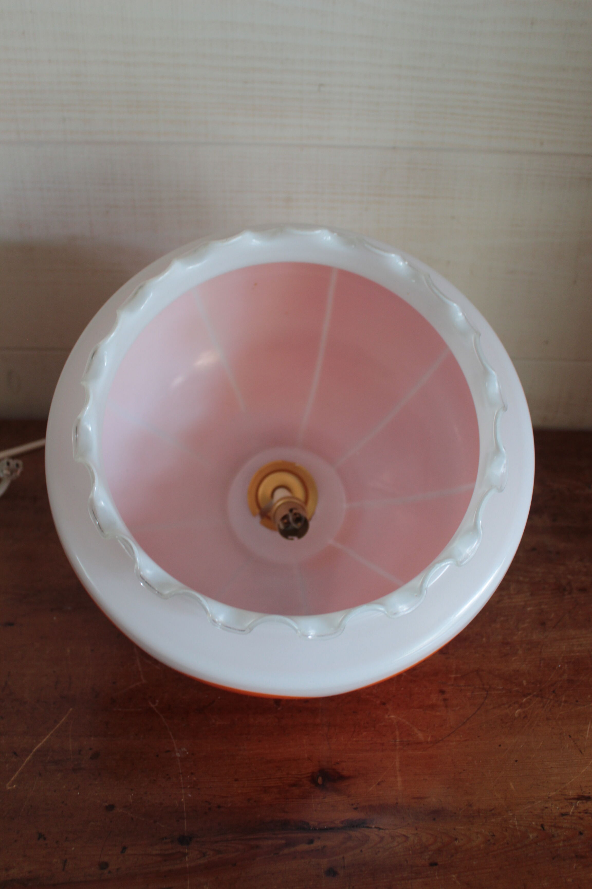 Vintage ceiling chandelier 70s orange