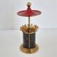 VINTAGE 1950 CIGARETTE DISPENSER PAGODA METAL & BRASS CIGARETTE HOLDER