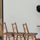 Series of 3 vintage chairs with compass legs - 1950s