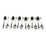 Set of 12 silver-plated metal Art Deco teaspoons.