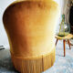 Golden fringed toad armchair