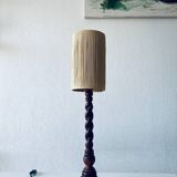 Turned wood lamp