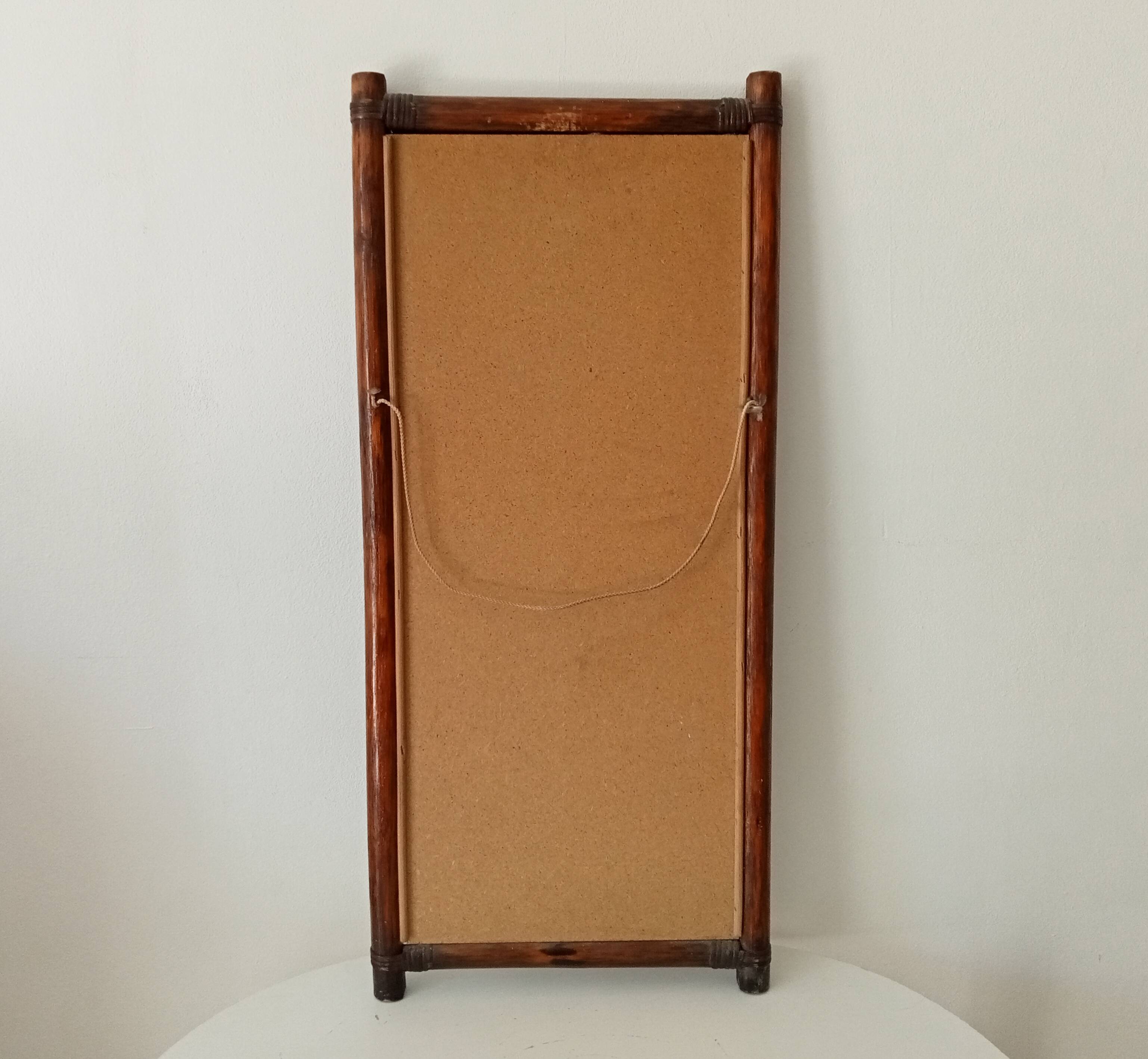 Vintage bamboo and rattan mirror from the 60s/70s.