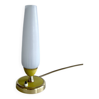 Lampe Vintage Années 50 Verre, Laiton Verre, Jaune