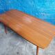 Table basse de salon bois scandinave pieds compas vintage