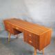 Vintage teak desk with 5 drawers, Restored, Norway 1960