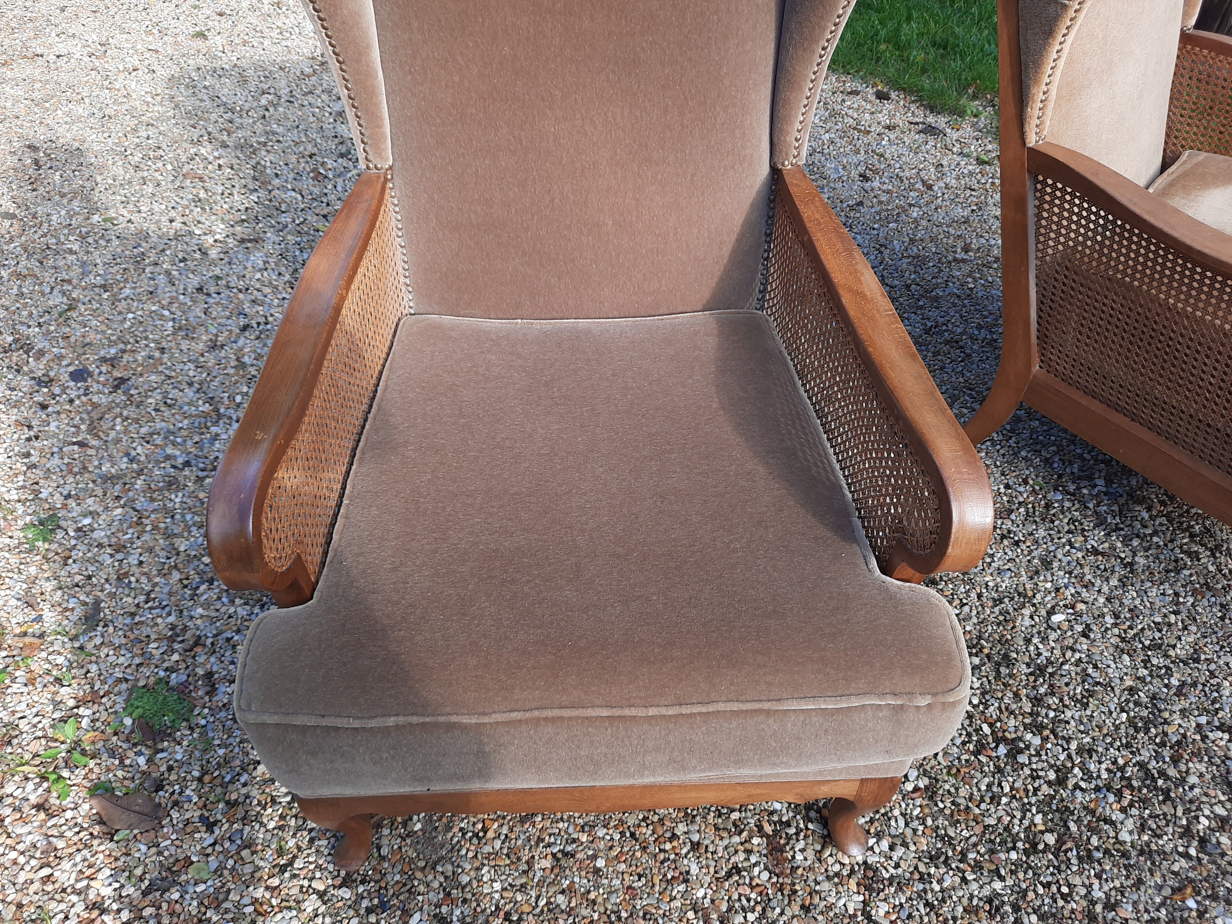 Set of 2 english canne chairs