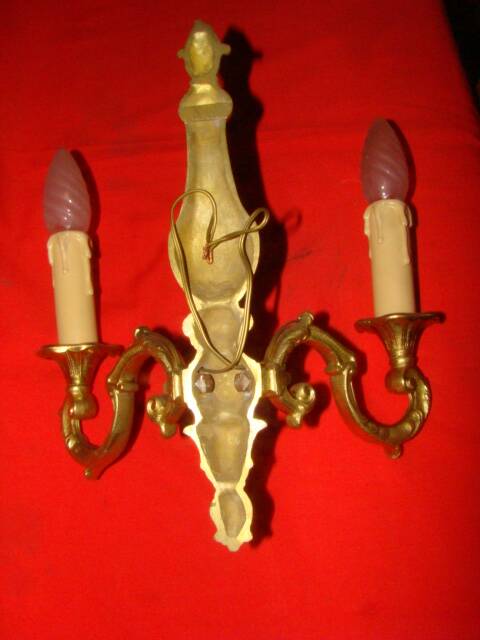 solid bronze wall light with 2 arms in "Louis XV" style