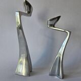 Paire de bougeoirs "Swan" par Matthew Hilton, Angleterre, années 1980