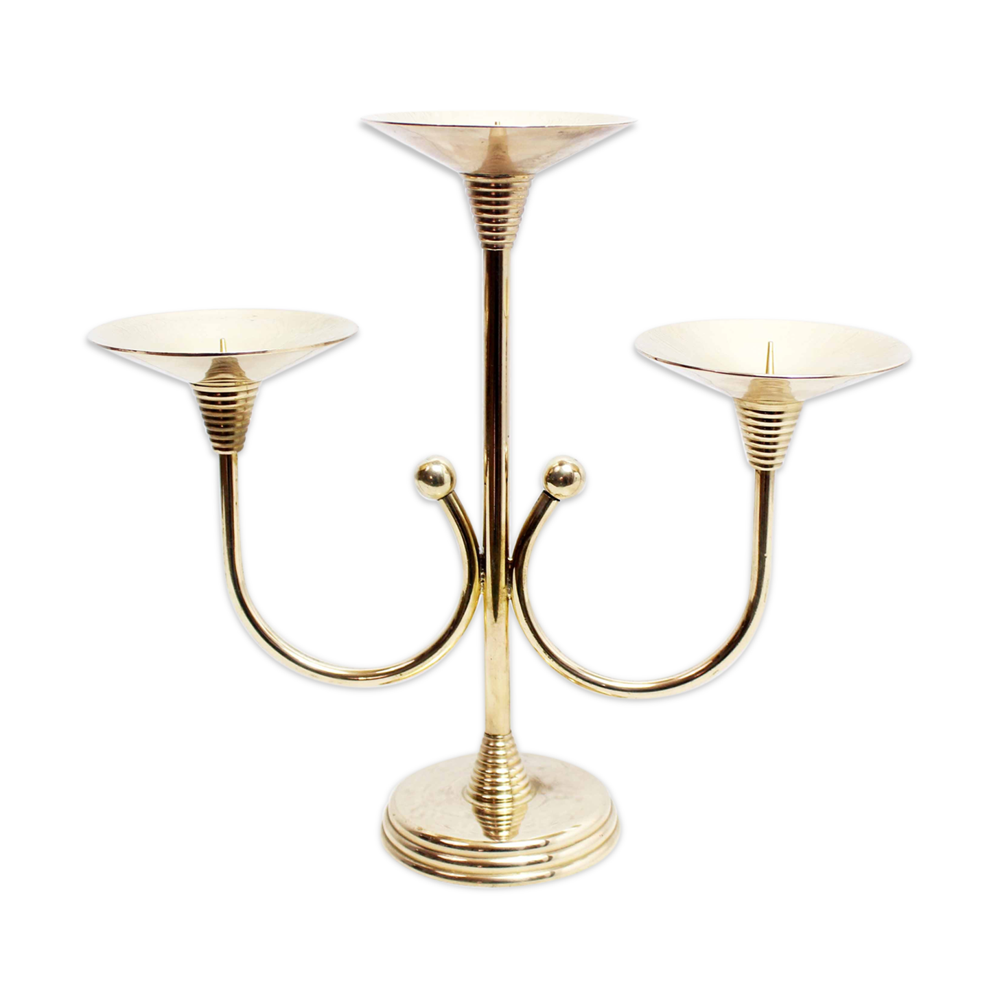 Art Deco style brass candle holder
