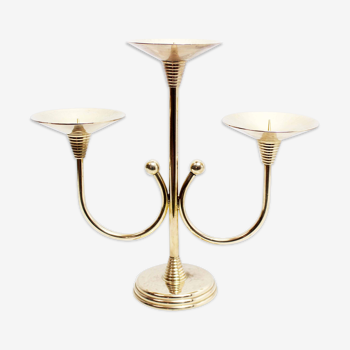Art Deco style brass candle holder