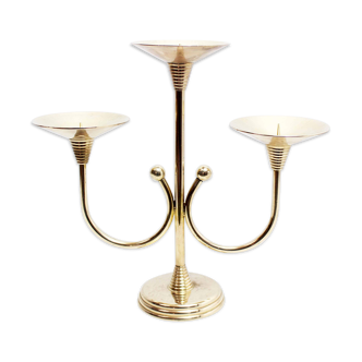 Art Deco style brass candle holder