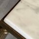 Table basse marbre blanc gris structure en métal laiton doré vintage 60s