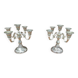 Paire de chandeliers 5 branches (estampillés Quist)
