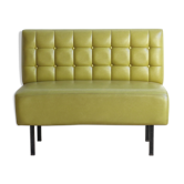 Bench padded bistro in khaki green leatherette 50/60