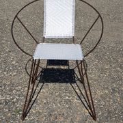 Vintage black metal armchair