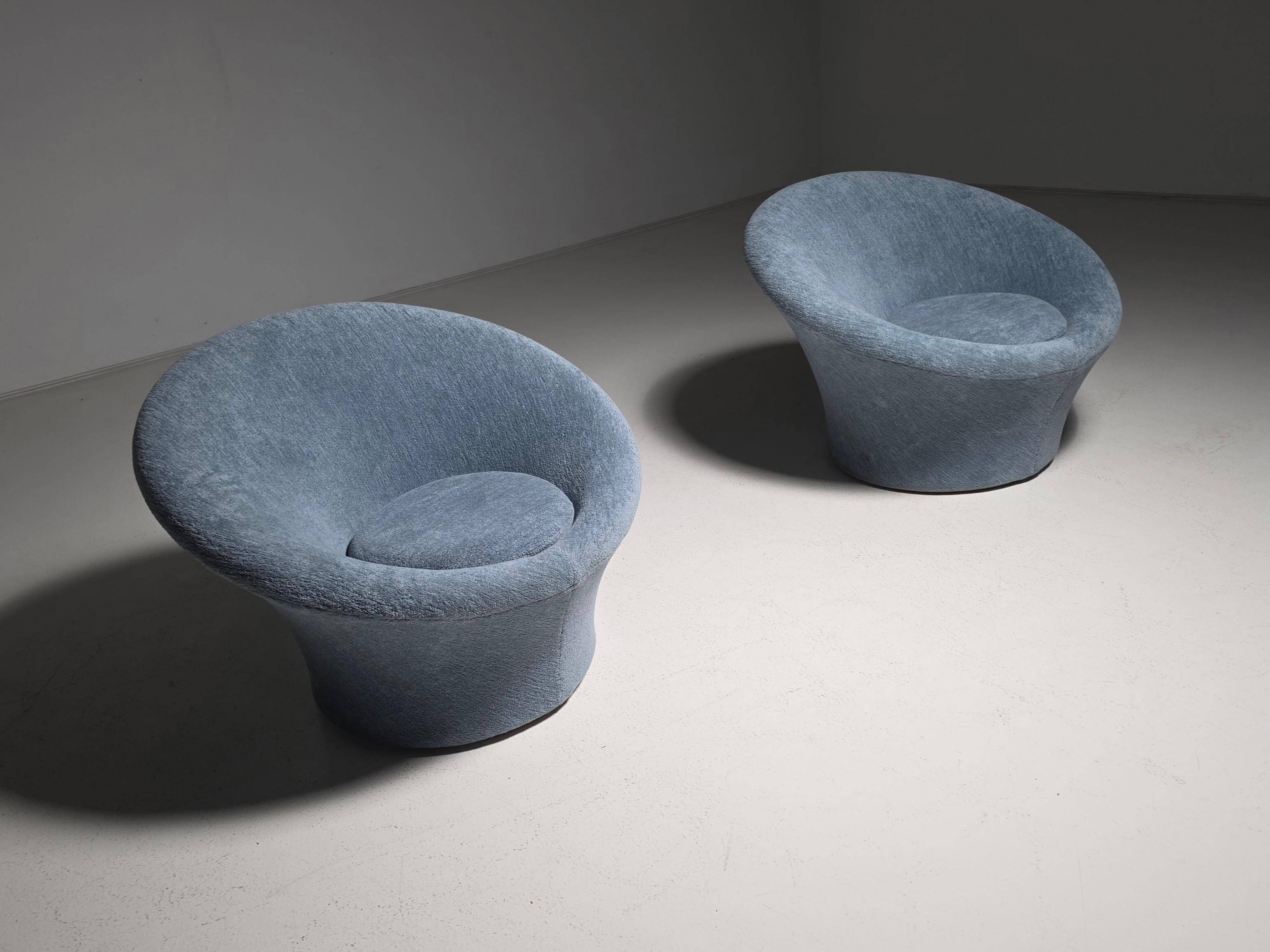 Pair of light blue Mushroom lounge chairs by Pierre Paulin for Artifort, 1960s