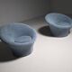 Pair of light blue Mushroom lounge chairs by Pierre Paulin for Artifort, 1960s