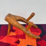 Brutalist style wooden magazine rack from the 1960s