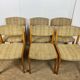 Set of 6 vintage Scandinavian chairs in wood and wool fabric an60