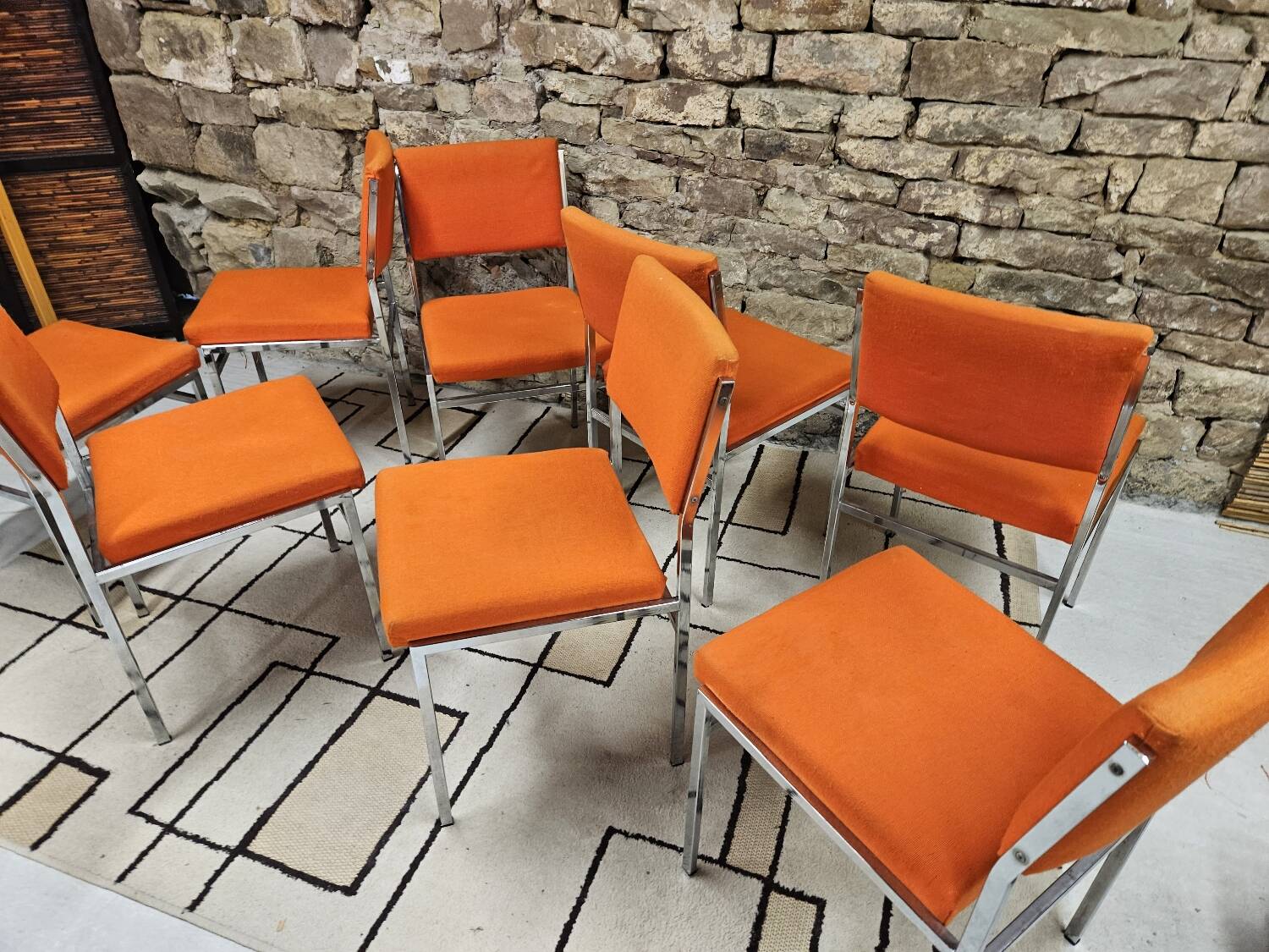 Lot de 8 chaises fauteuil 1970"