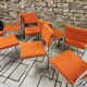 Lot de 8 chaises fauteuil 1970"