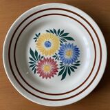 6 assiettes plates anciennes en faïence de Choisy-le-Roi