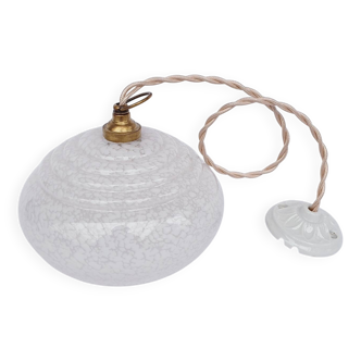 Antique speckled glass pendant light