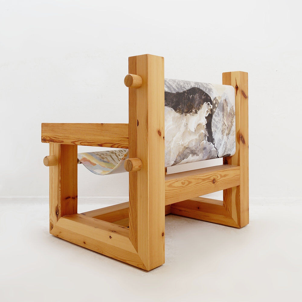 "Lincoln Rocca" armchair in solid pine by KRJST Studio – 21st century