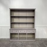 Large gray wooden bookcase