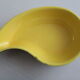 3 matching vintage ceramic dishes from the 1950s-60s in a brass basket with a scoubidou handle