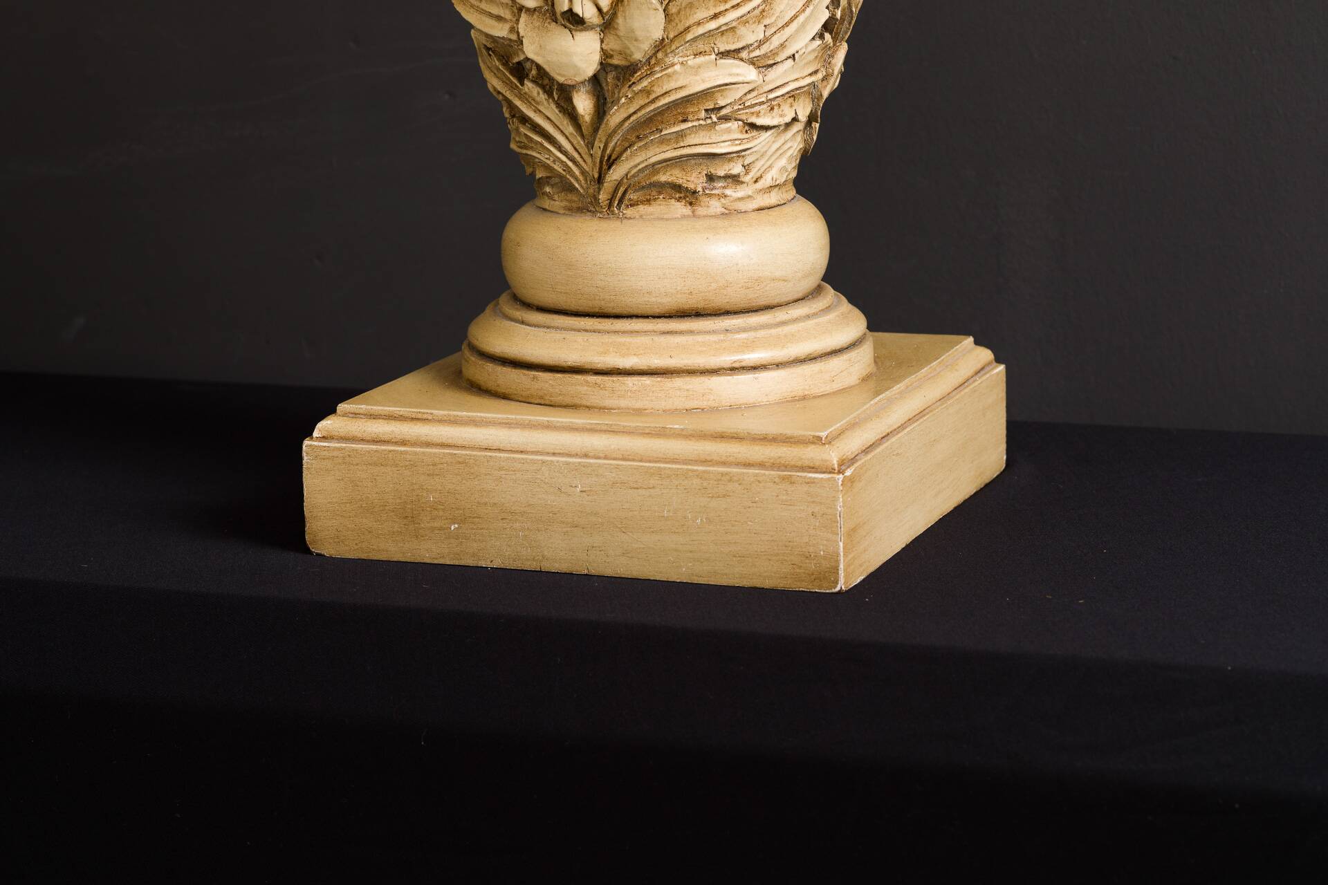 Vintage hand-carved wooden lamps by Mariano García