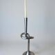 XL knotted candlestick in solid aluminium, Italy, 1980s