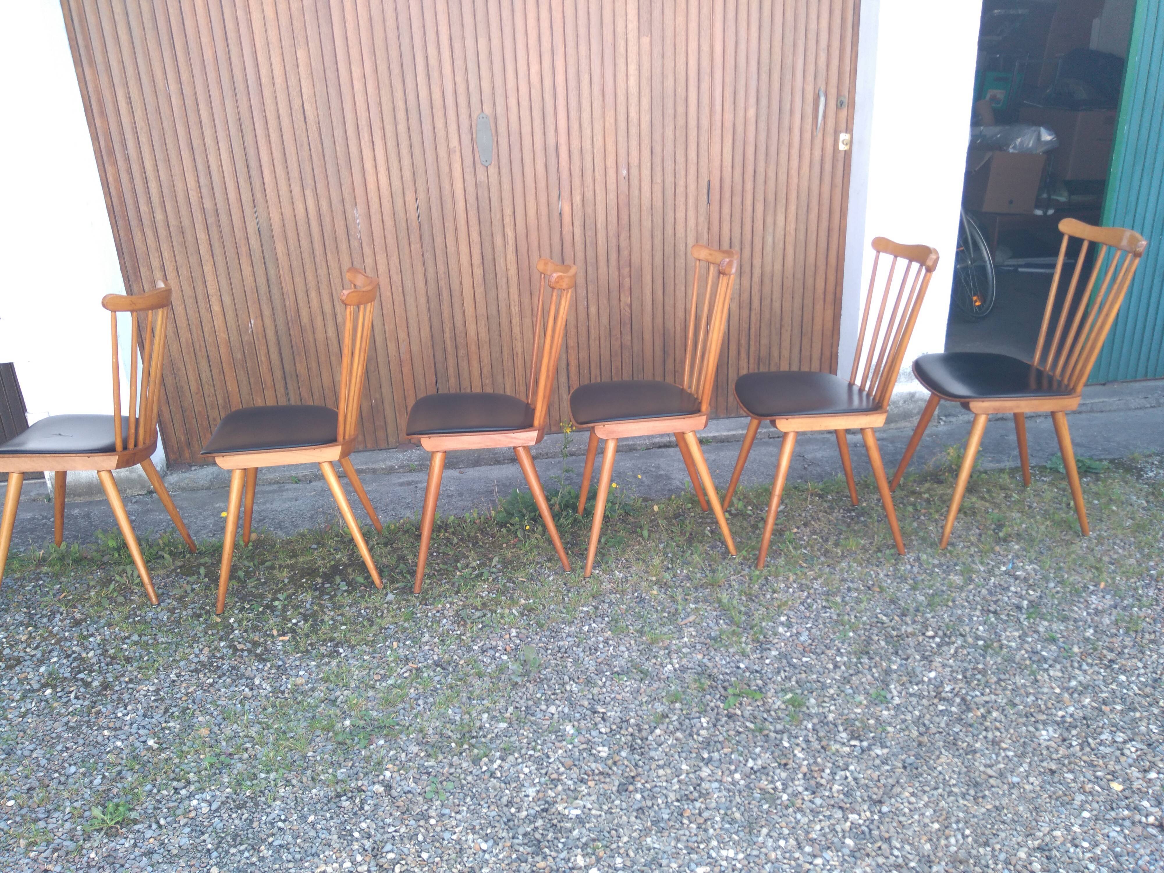 Series of 6 chairs bistrot menuet